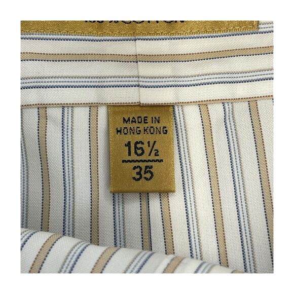 Roundtree & Yorke Gold Label Dress Shirt Men 16.5 Multicolor Striped 100% Cotton - Picture 3 of 8